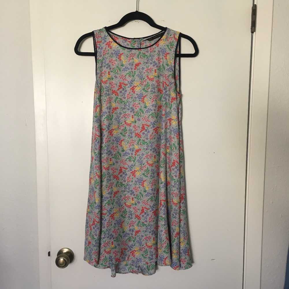 Zara floral swing tank dress